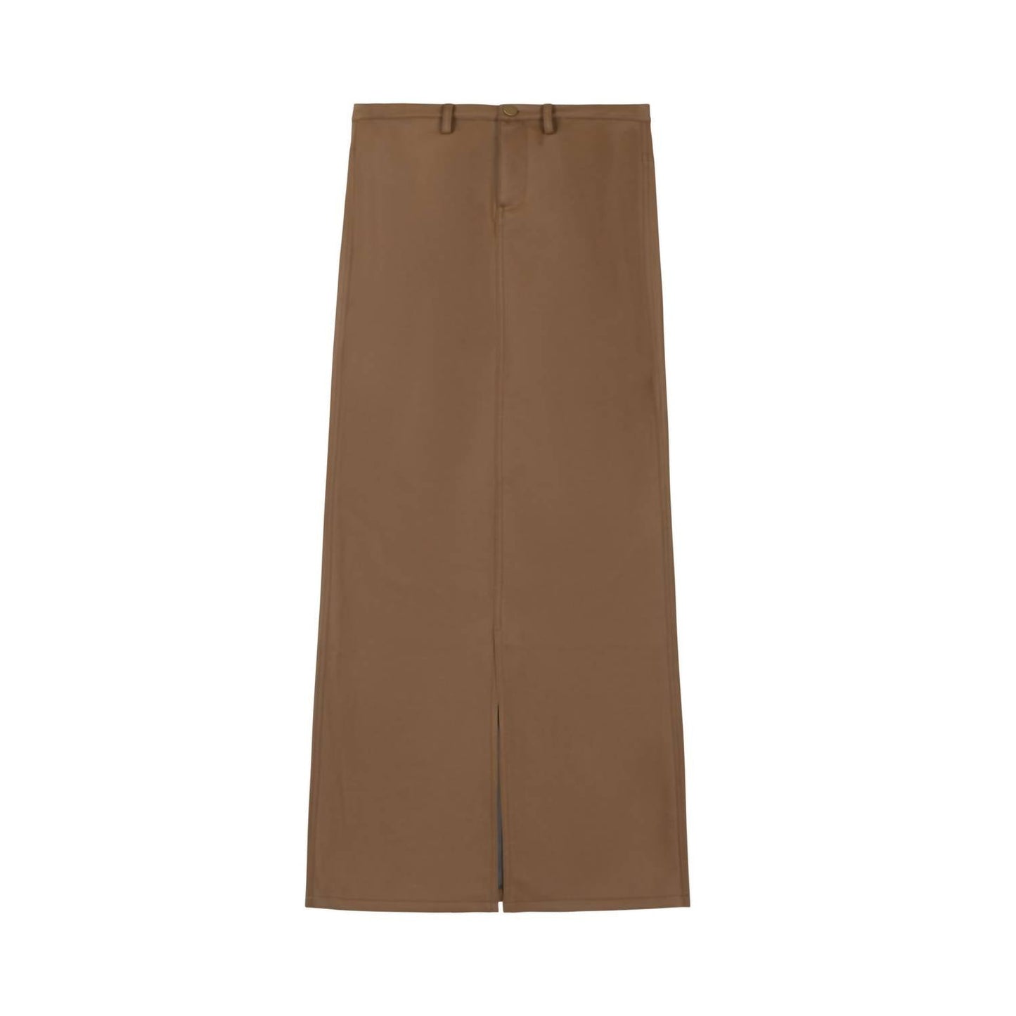 Recollection Brand - Midi Front Slit Leather Skirt