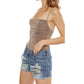 Kancan - Boyfriend Mid Rise Denim Shorts