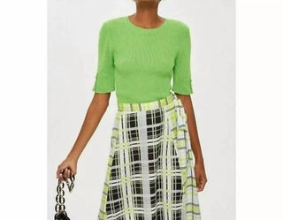 Topshop - Asymmetrical Plaid Midi Skirt