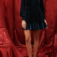 Blu Pepper - Velvet Split Collar Godet Mini Dress