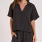 Elan - Della Short Sleeve Gauze Top