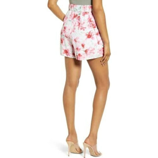 Leith - Pull On Elastic Floral Print High Waist Shorts