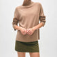 White + Warren - Cashmere Rib Trim Standneck Sweater