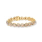 14K Yellow Gold 8.00 Cttw Champagne Diamond Floral Cluster Halo Link Bracelet (H-I Color, I1-I2 Clarity)