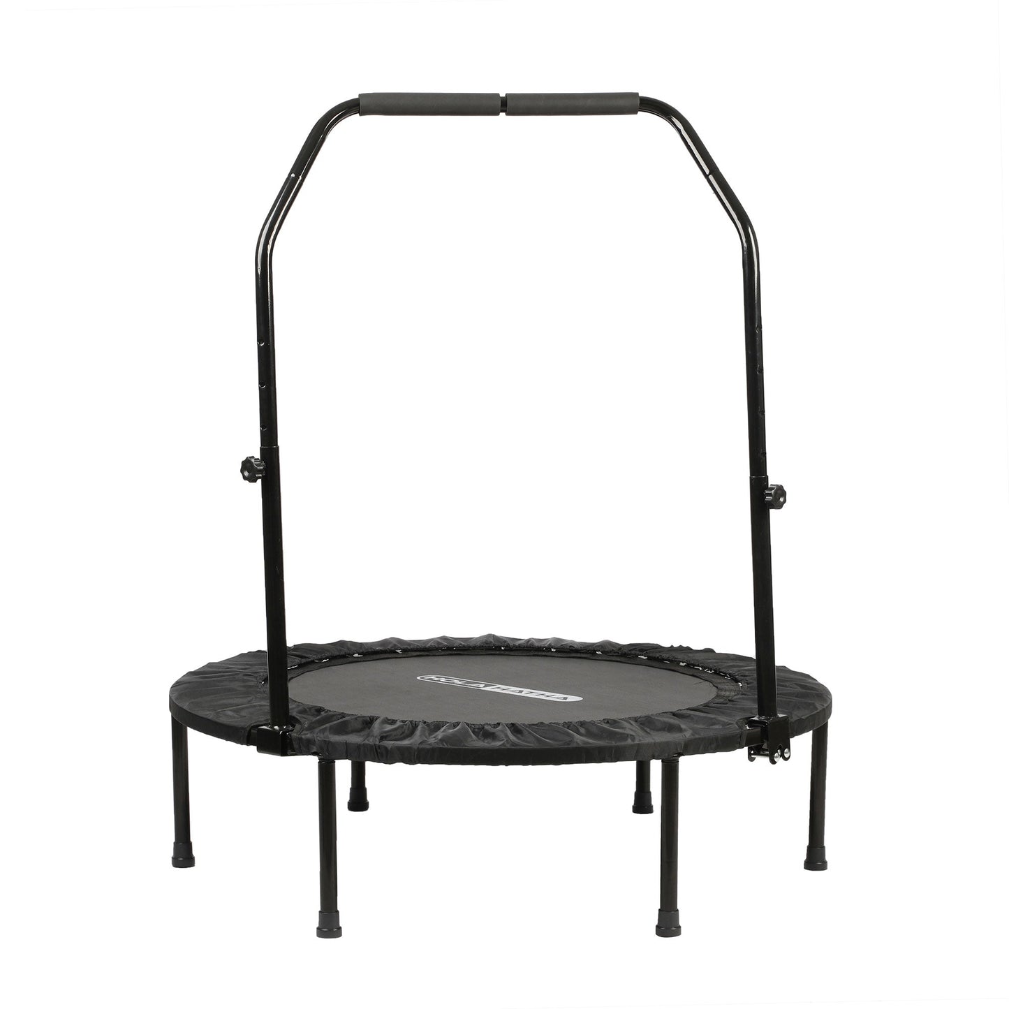 HolaHatha 40" Mini Trampoline Fitness Rebounder with Adjustable Handle, Black