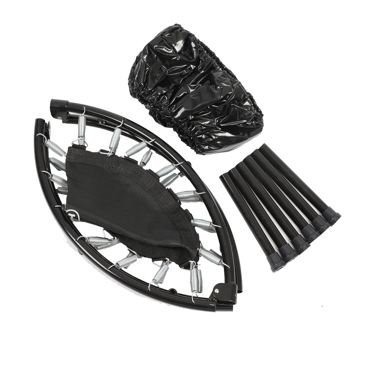 HolaHatha Foldable Mini Trampoline, 36" Round Portable Fitness Rebounder, Black