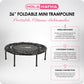 HolaHatha Foldable Mini Trampoline, 36" Round Portable Fitness Rebounder, Black