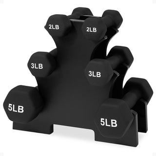 BalanceFrom Fitness 20 Pound Neoprene Coated Dumbbell Set with Stand, Black