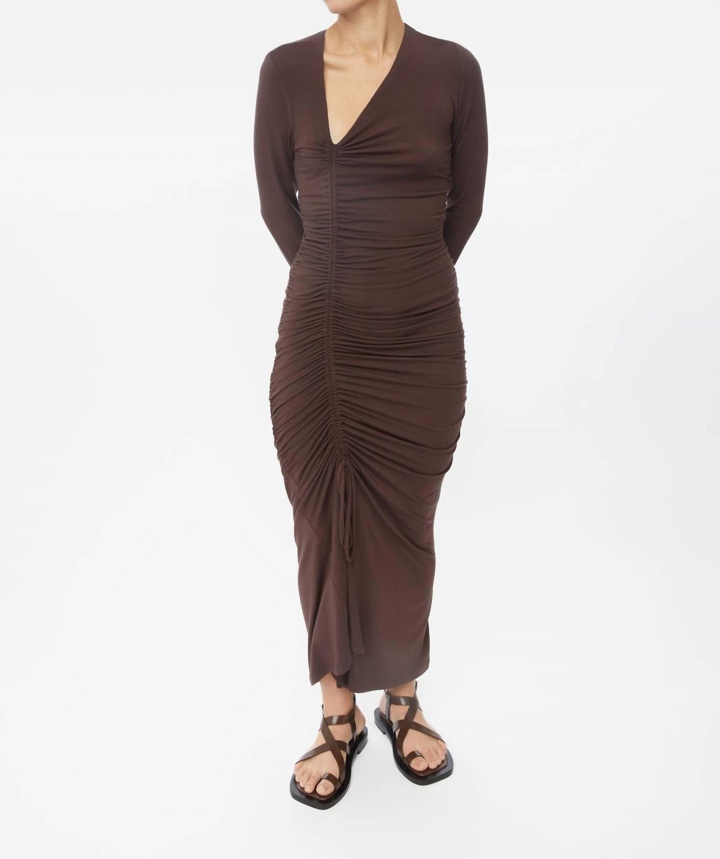 Dāl The Label - Ruched Asymmetric Midi Dress