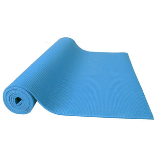 Signature Fitness All Purpose High Density No Tear Exercise Mat w/Strap, Blue