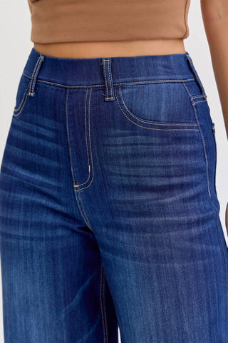 Cello - High Rise Pull-on Wide Leg Jeans