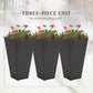 Outsunny Set of 3 Tall Planters with Drainage Hole