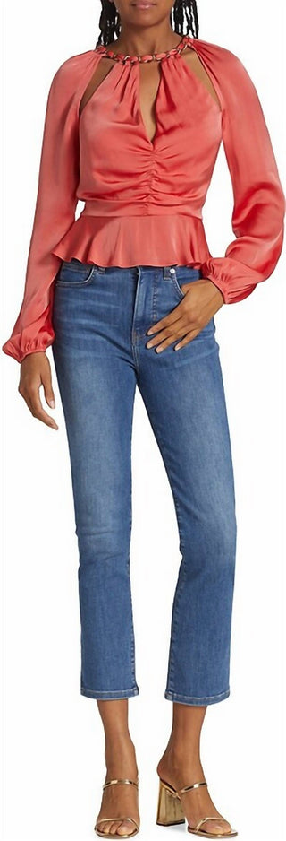 Veronica Beard - Yulita Cut Out Silk Blend Top