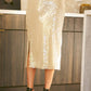 Idem Ditto - Mermaid Sequin Midi Skirt With Side Slit