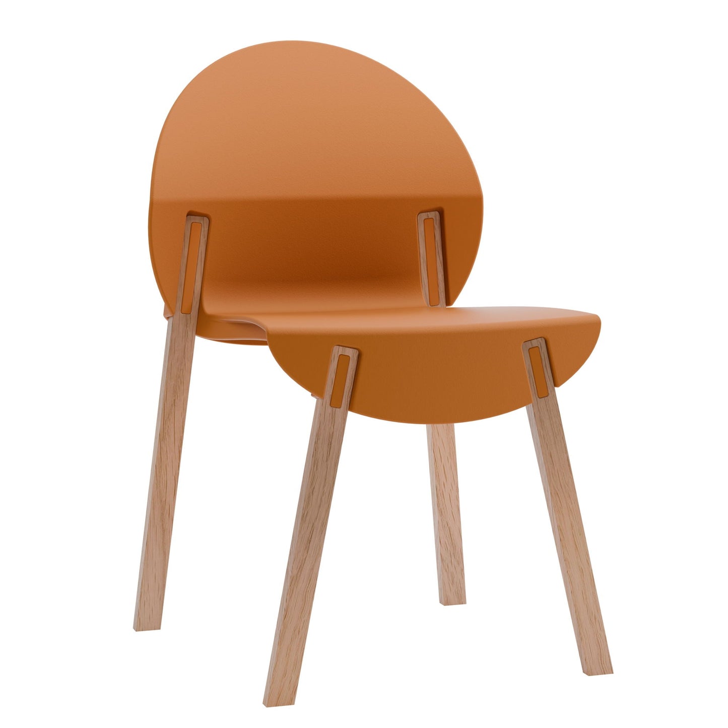 4 Piece Set of Single Chairs With a Design Combining Modern and Traditional Elements