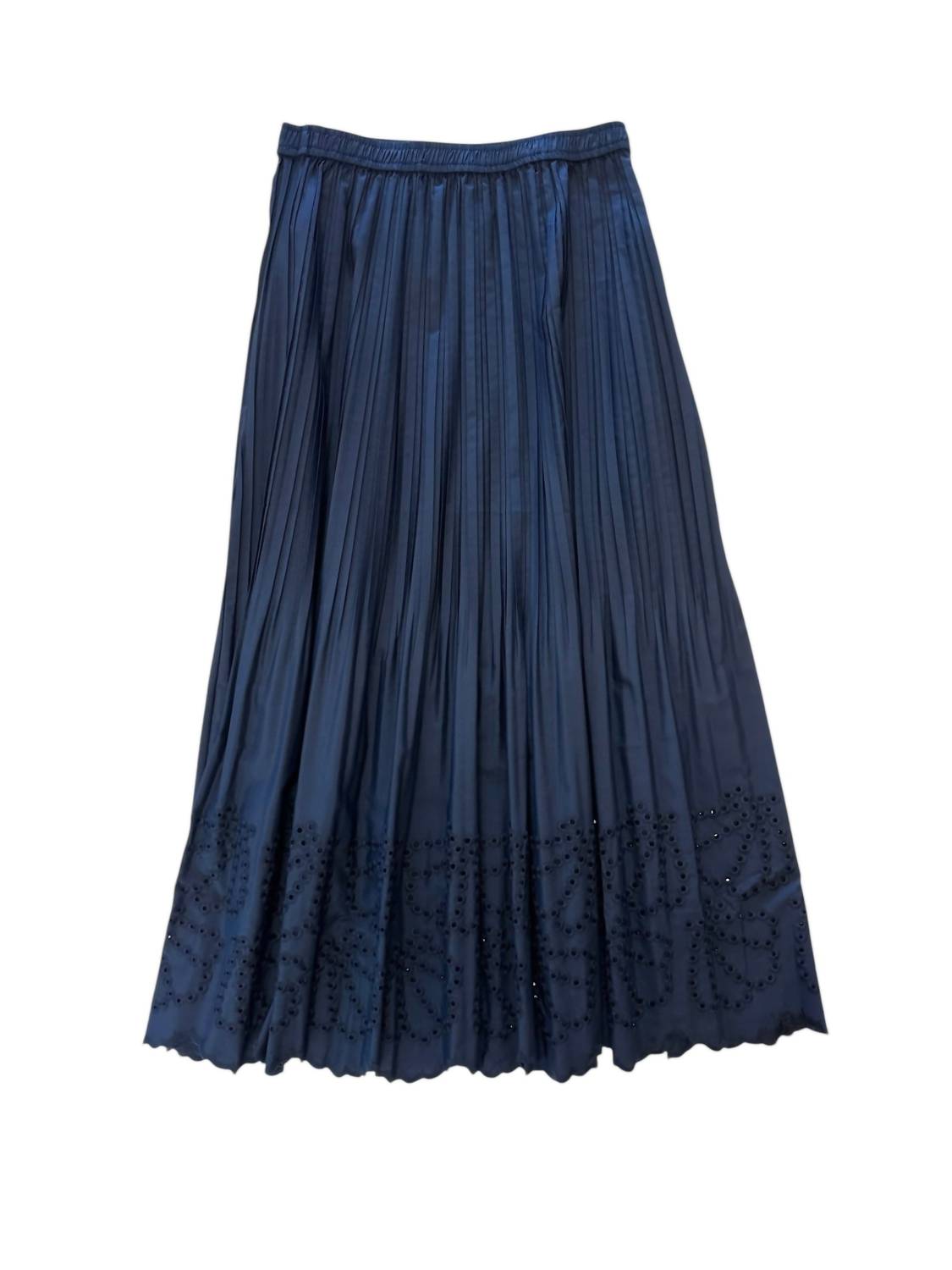 Current Air - Pleated Eyelet Midi Skirt