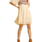 Umgee - Floral Embroidered Balloon Sleeve Dress