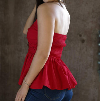 Tcec - Women's Good Times Strapless Peplum Top