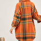 Davi & Dani - Plaid Button Front Jacket - Plus