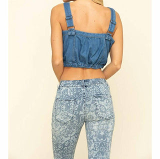 Free People - Palm Desert Denim Crop Top