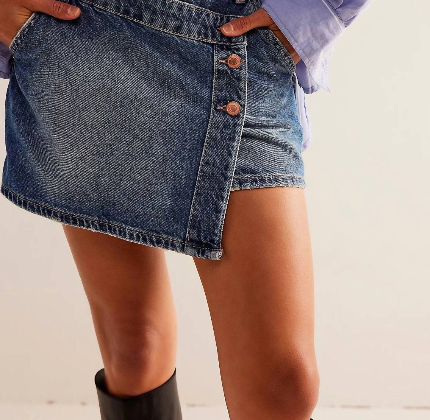 Free People - Wynne Denim Mini Skirt