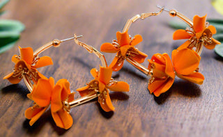 Sunny Blossom Hoop Earrings – Gold Flower Hoop Earrings