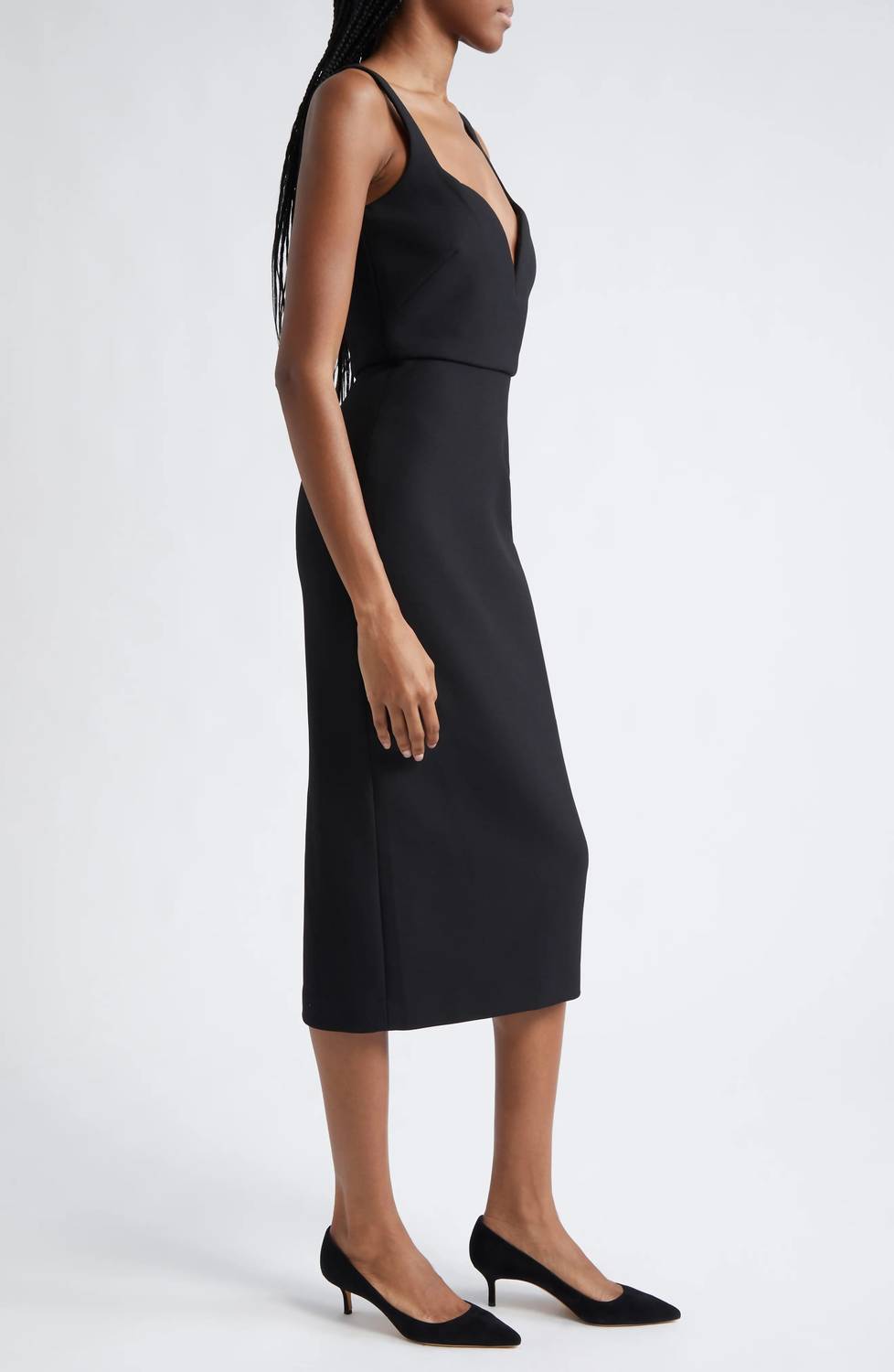 Veronica Beard - Lele Plunge Neck Midi Dress