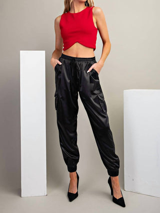 Glam - Pop The Champagne Satin Joggers