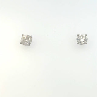 Aamiaa - 1.00 Carat Natural Diamond Round Brilliant Stud Earrings