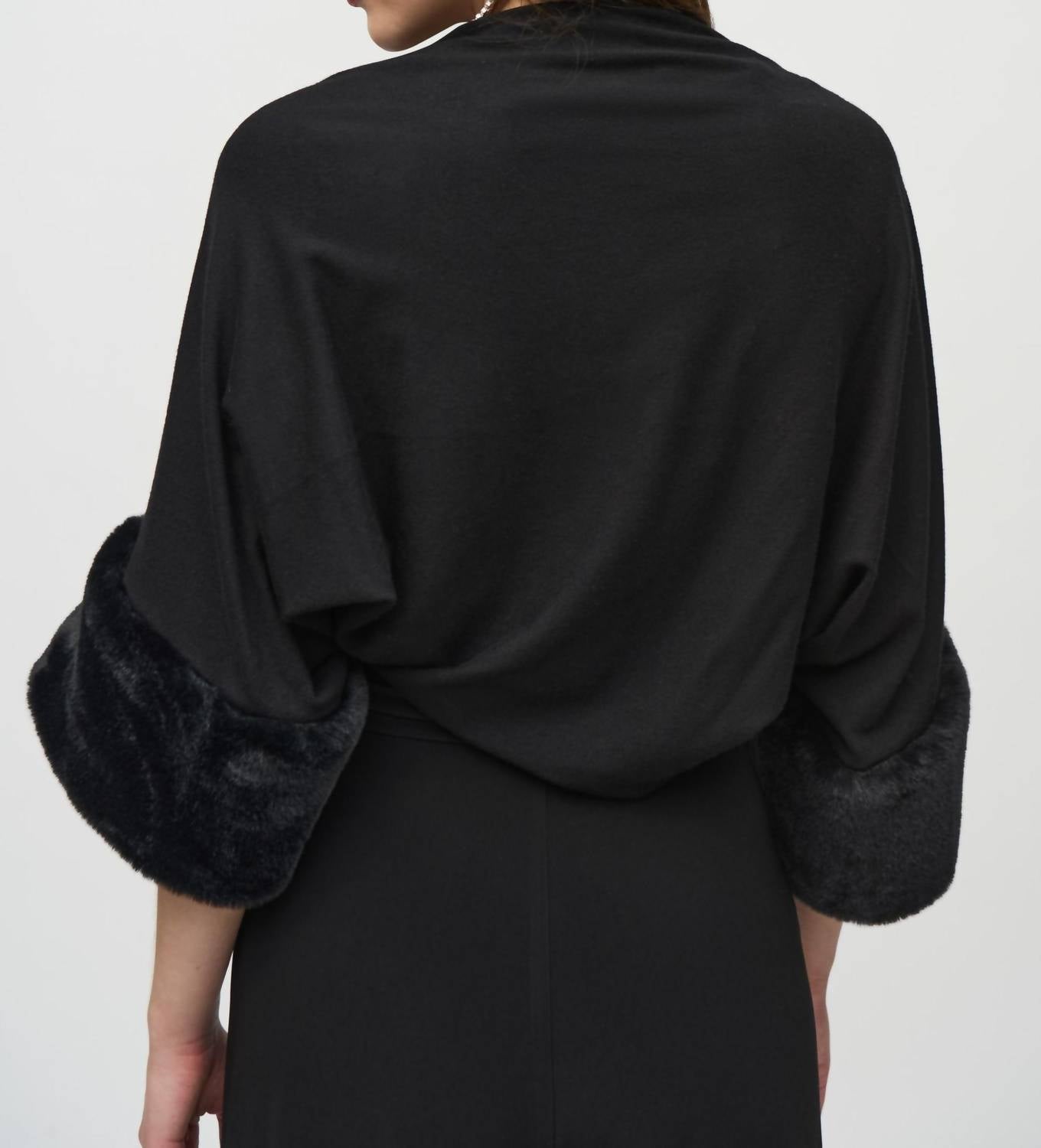 Joseph Ribkoff - Faux Fur Cuff Bolero Jacket