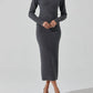 Astr - Neve Ribbed Sweater Midi Skirt
