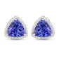 4.24 Carat Genuine Tanzanite 14K White Gold Earrings