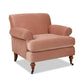Alana 38" Lawson Accent Arm Chair Metal Casters Peach Orange Velvet