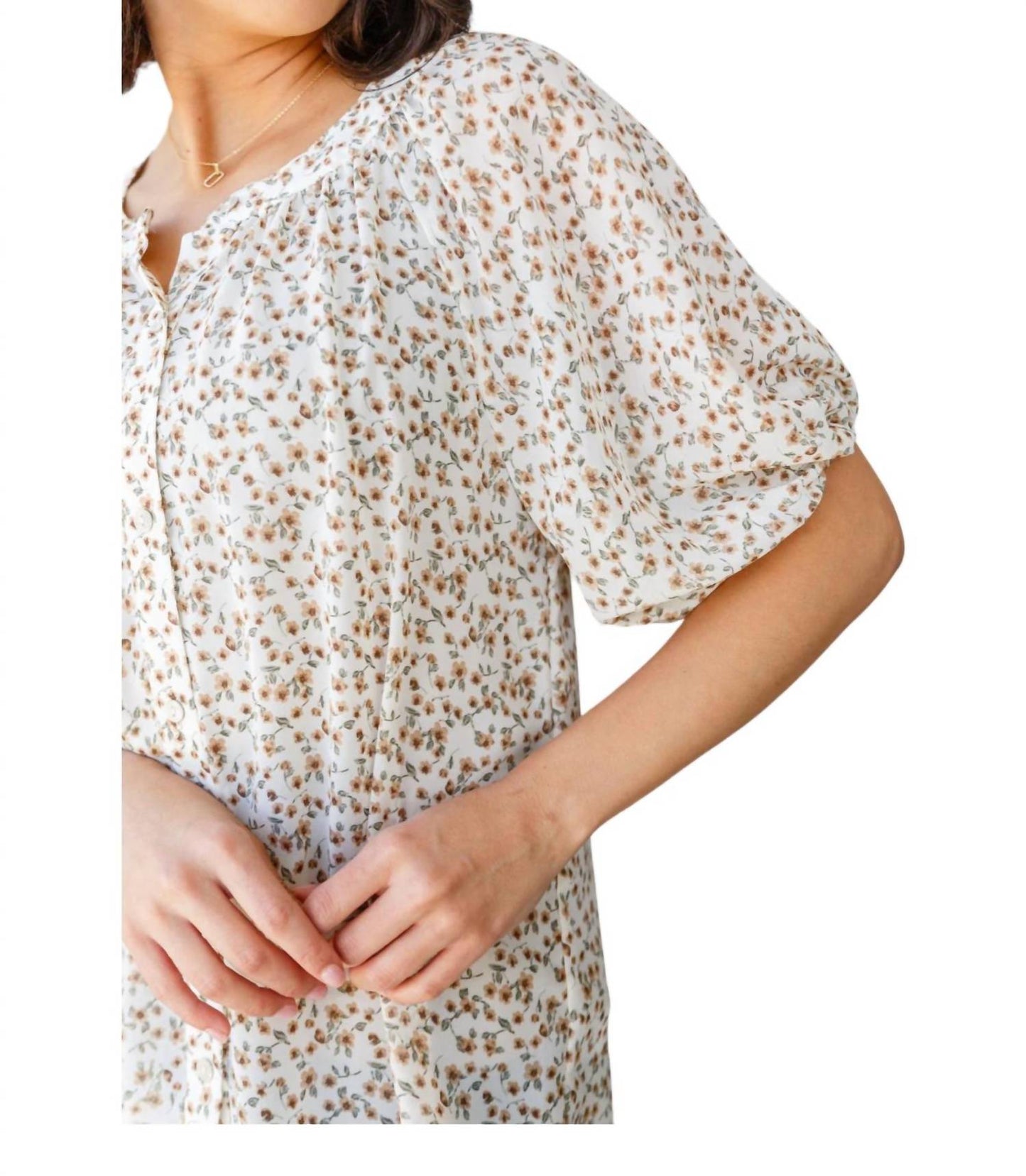 Bibi - Fancy Me Floral Button Down Shirt