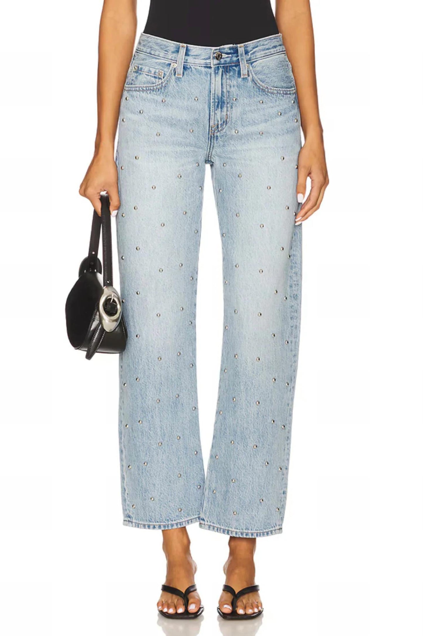 Pistola - Lexi Mid Rise Bowed Straight Leg Jeans