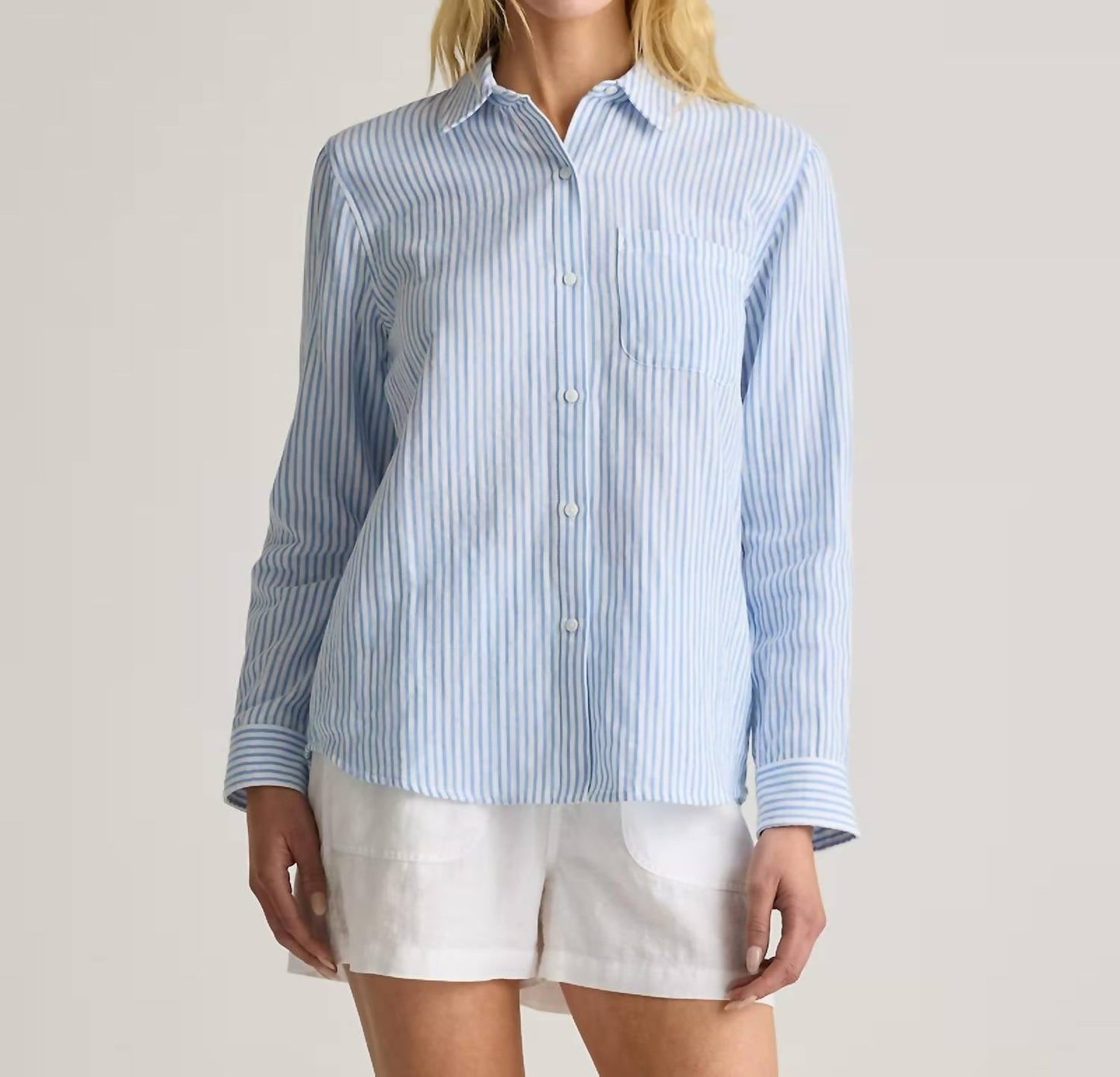 Urban Daizy - Lightweight Pin Stripe Long Sleeve Shirt