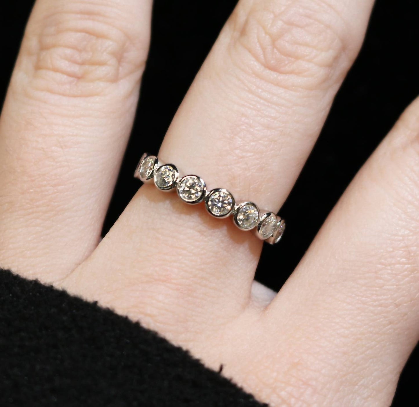 Allyanna Gifts - Women's Sterling Silver Moissanite Eternity Band