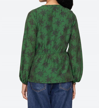 Sea - Joan Print Tie Front Top