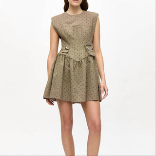 Ganni - Flock Check Mini Dress