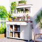 TOPMAX 65.7" Tall Garden Potting Bench Table with Hutch