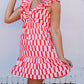 Joy Joy - Ruched V-neck Ruffles Dress