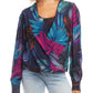 Karen Kane Printed Drape Front Top Multi