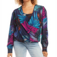 Karen Kane Printed Drape Front Top Multi