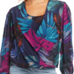 Karen Kane Printed Drape Front Top Multi