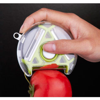 Kitchen Vegetable Peeler, Grater and Round Slicer Tri Blade Handheld Rotary with Julienne Blade for Super Thin Strips