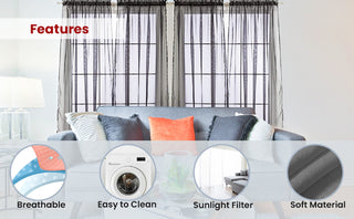 J&V TEXTILES 4-Pack Value: Solid Sheer Window Curtain Panels