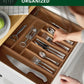 Silverware Drawer Organizer, Brown Bamboo (9 Slots)
