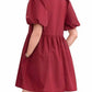 Entro - Dalila Puff Sleeves Bow Detail Mini Dress