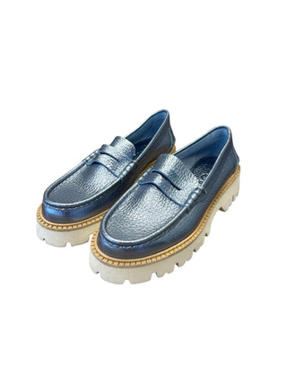 Pedro Garcia - Azure Cervo Lame Loafer