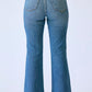 Judy Blue - Women's Tummy Control Petite Flare Double Button Waist Band Jeans